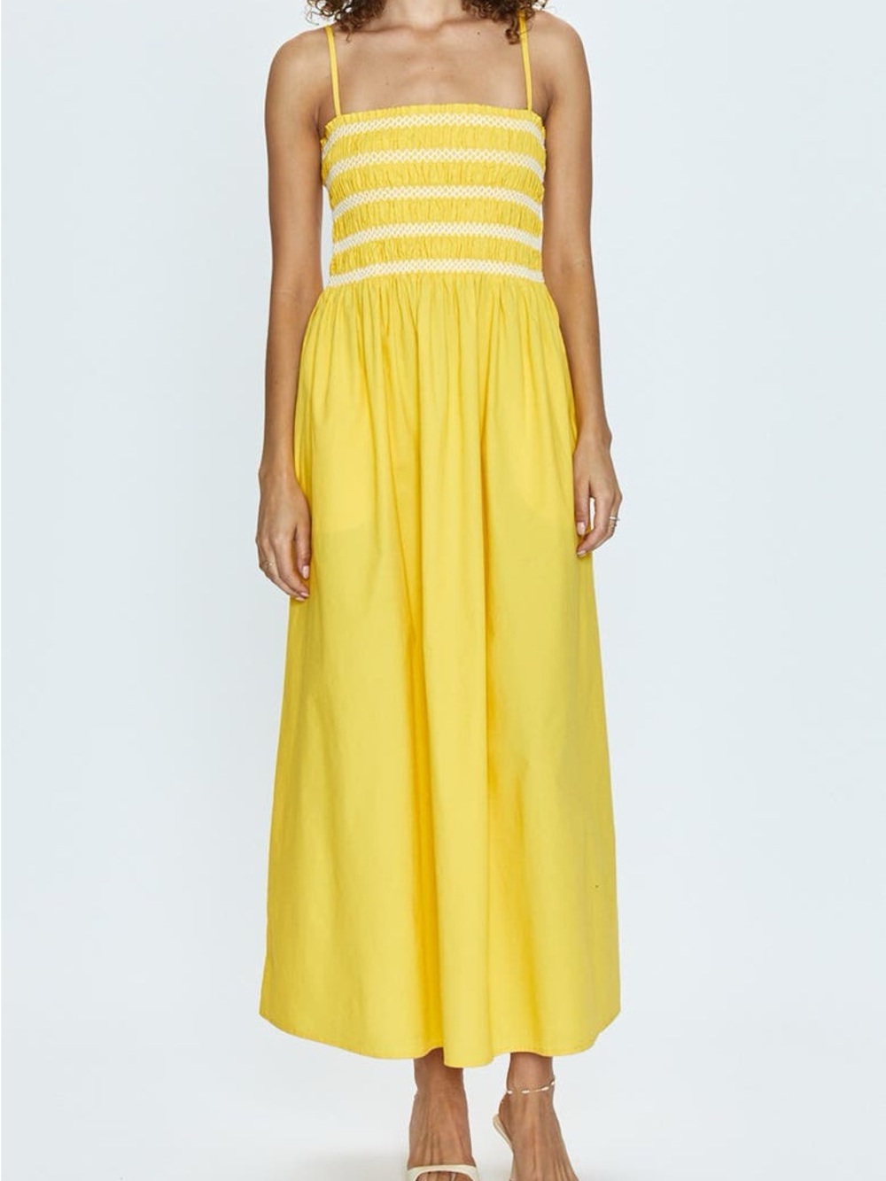pistola Bianca Smocked Maxi Dress with Spaghetti Straps